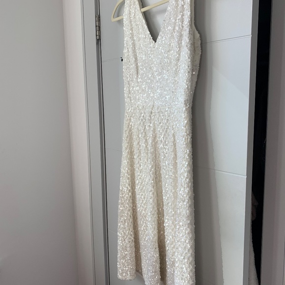 *Moving Sale* BNWT Adrianna Papell Ivory Sequin Dress - Picture 3 of 7